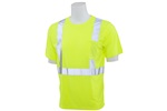 ERB 9601S Short Sleeve Solid Jersey Knit moisture wicking T-Shirt, Hi Viz Lime, ANSI Class 2
