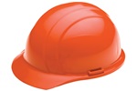 ERB 19363 Americana Hard Hat w/ Mega Ratchet 4-Point nylon suspension, Orange, Case of 12