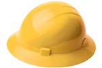ERB 19222 Americana Full Brim Hard Hat w/ Mega Ratchet 4-Point nylon suspension, Yellow, Case of 12
