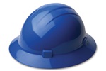 ERB 19226 Americana Full Brim Hard Hat w/ Mega Ratchet 4-Point nylon suspension, Blue, Case of 12