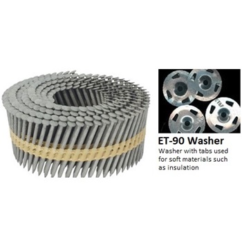 Stuccofast Knurled Framing Pins with ET-90 Washers (for use in ET&F Model 500M)