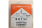 8 X 1-1/4" CABINET GRK SCREWS, 12069, (20 IN STOCK)
