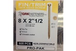 8 X 2-1/2" FINISHING TRIM HEAD GRK SCREWS, 16730 (2 IN STOCK)