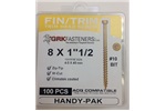 8 X 1-1/2" FINISHING TRIM HEAD GRK SCREWS, 17724, (20 IN STOCK)
