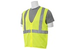 ERB S363 Zipper Economy Mesh Safety Vest, Hi Viz Lime, ANSI Class 2
