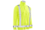 S373D Rain Jacket w/ Detachable Hood, Hi Viz Lime, ANSI Class 3