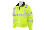W510 3-in-1 Bomber Jacket with removable hood and fleece liner, Hi Viz Lime, ANSI Class 3